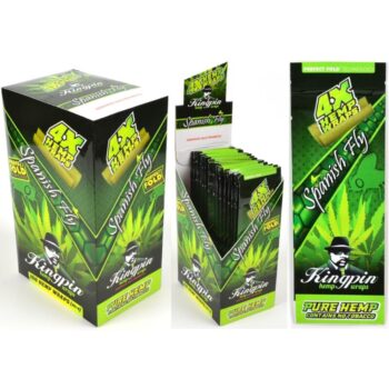 Kingpin Hemp Wraps â€“ Spanish Fly 24ct 4-Pack Box