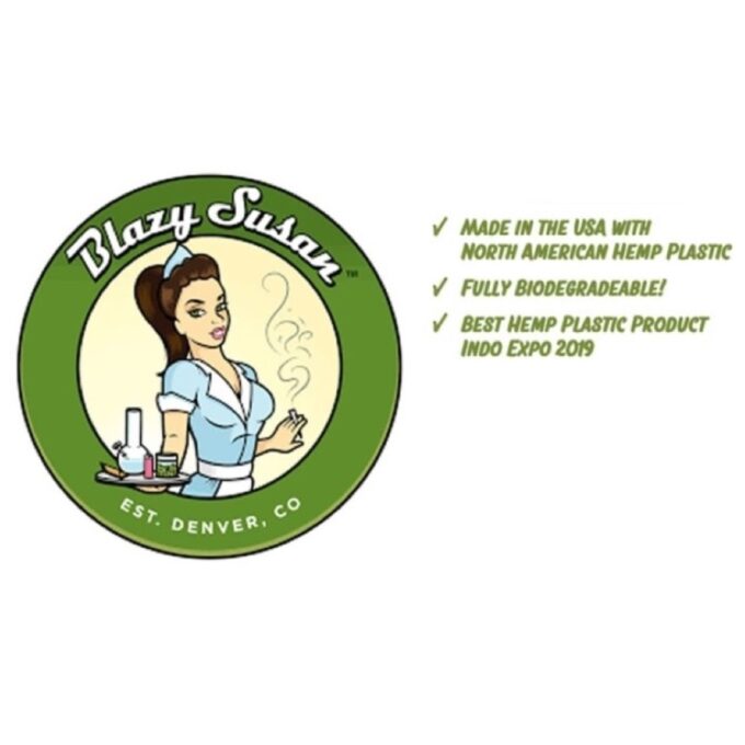 Blazy Susan Hemp Plastic Rolling Tray