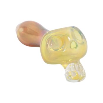 Chameleon Glass Bone Head Silver & Gold