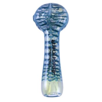 Chameleon Glass Ashcatcher with Blue Wrap & Rake