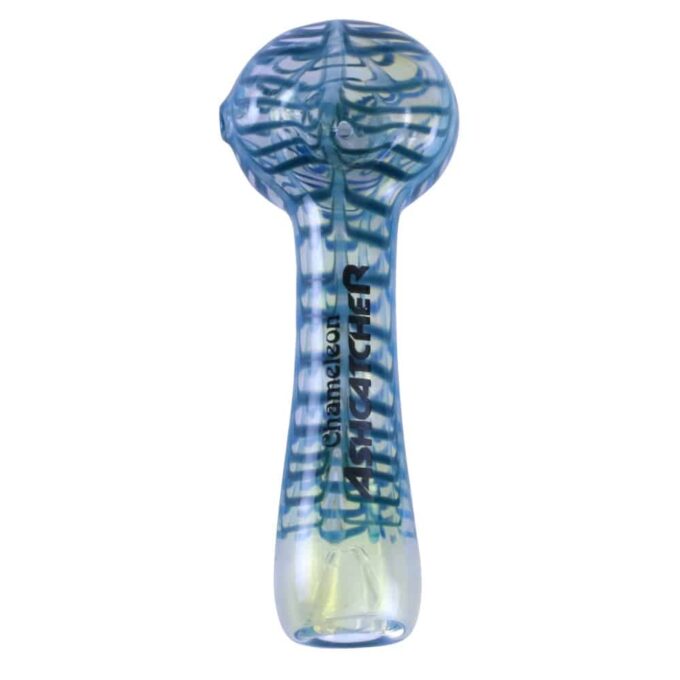 Chameleon Glass Ashcatcher with Blue Wrap & Rake