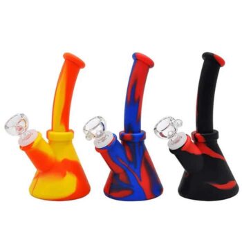 Camo Silicone Beaker Water Pipe 6.5" - Assorted Colors
