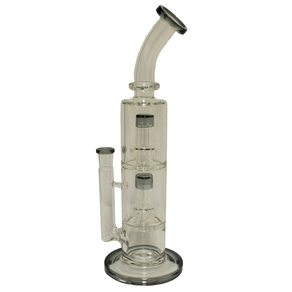 12" Double Cut Glass Perk Water Pipe