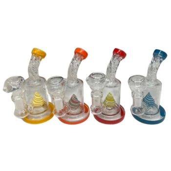 5" Bent Neck Pod Perk Water Pipe - Assorted Colors