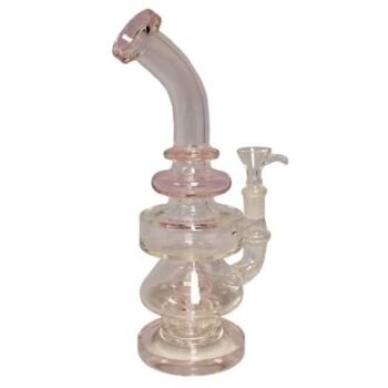 10" Bent Neck Cut Glass Rig