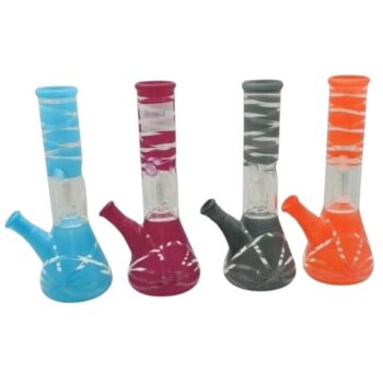 14" Double Bubble w/ Quad Tree Water Pipe - Assorted Colors