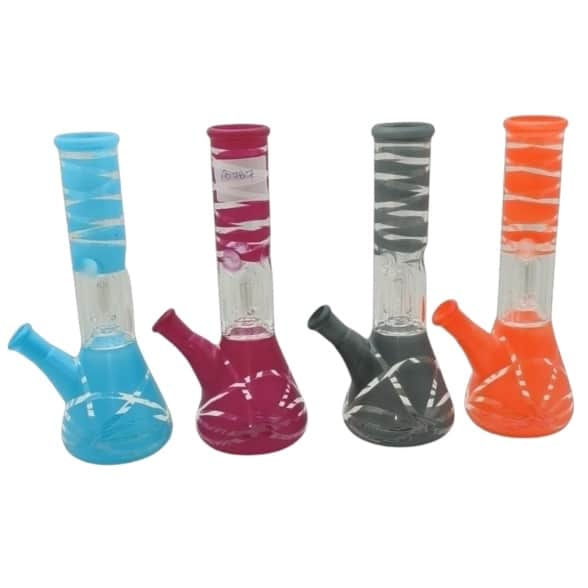 14" Double Bubble w/ Quad Tree Water Pipe - Assorted Colors