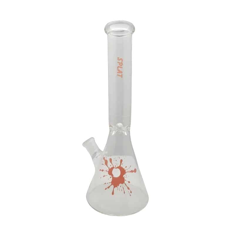 Splat 12" Straight Orange Beaker w/ Ice Catcher