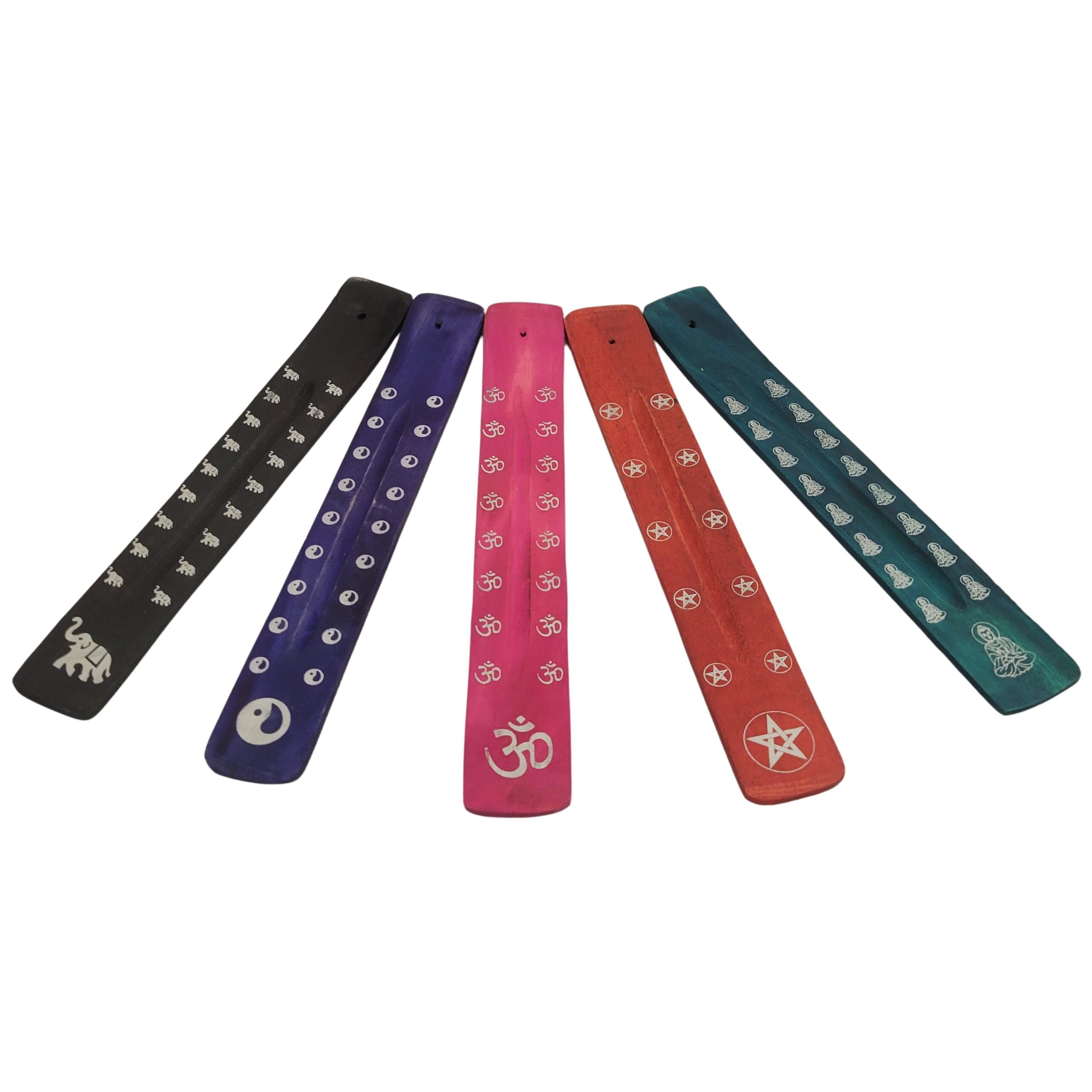 Wooden Incense Burner Boat - Assorted Colors