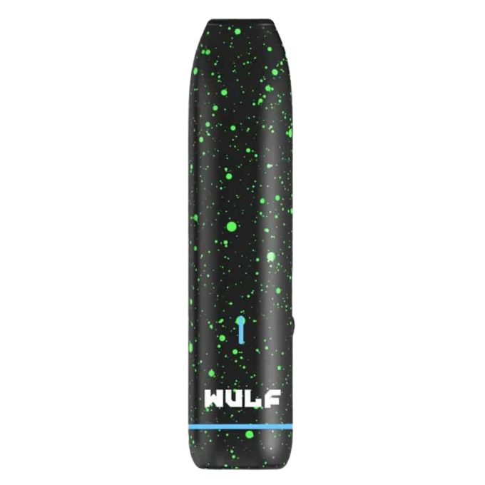 wulf-lx-slim-front-black-green-spatter.jpg-2-copy69304_nobg WULF MODS LX SLIM PORTABLE DRY HERB VAPORIZER - ASSORTED COLORS