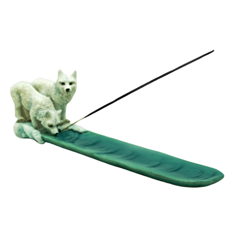 WOLF DRINKING WATER INCENSE BURNER