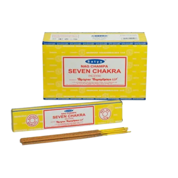 SATYA 15G INCENSE STICKS 12PK – SEVEN CHAKRA