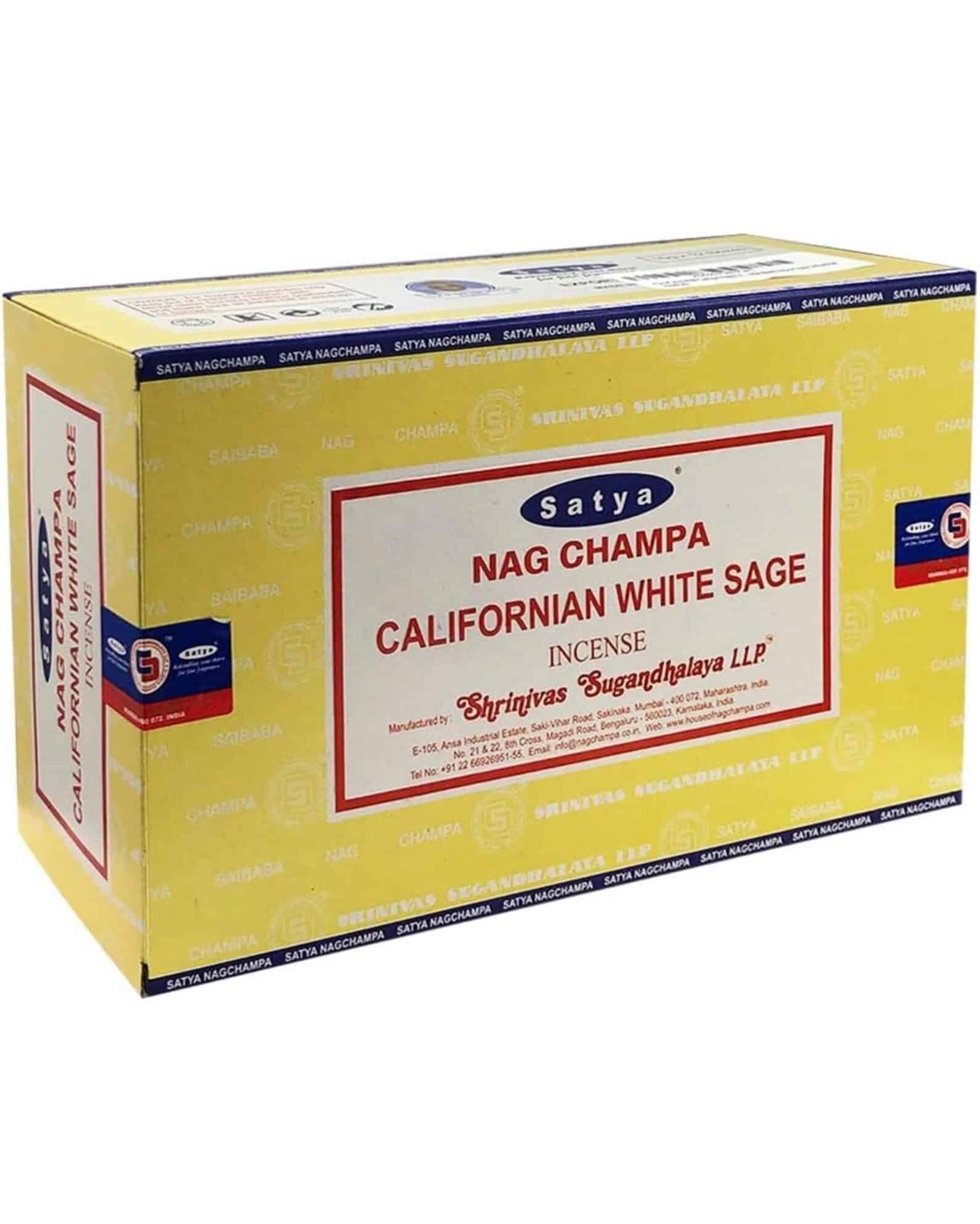 SATYA 15G INCENSE STICKS 12PK - CALIFORNIA WHITE SAGE - Image 2