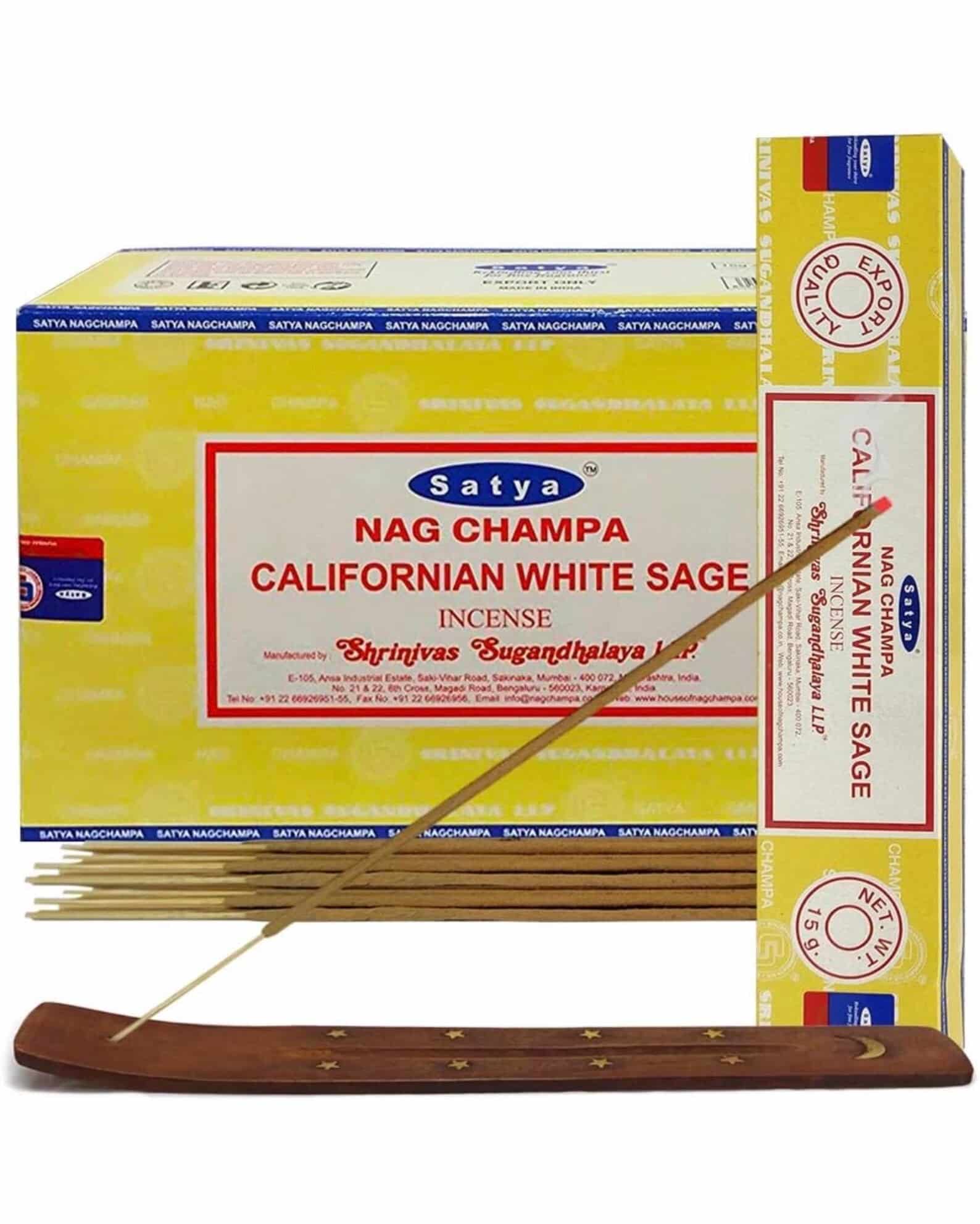 SATYA 15G INCENSE STICKS 12PK - CALIFORNIA WHITE SAGE - Image 4