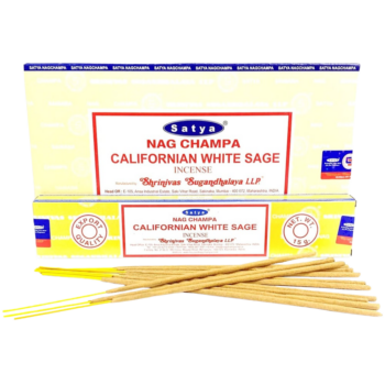 SATYA 15G INCENSE STICKS 12PK - CALIFORNIA WHITE SAGE