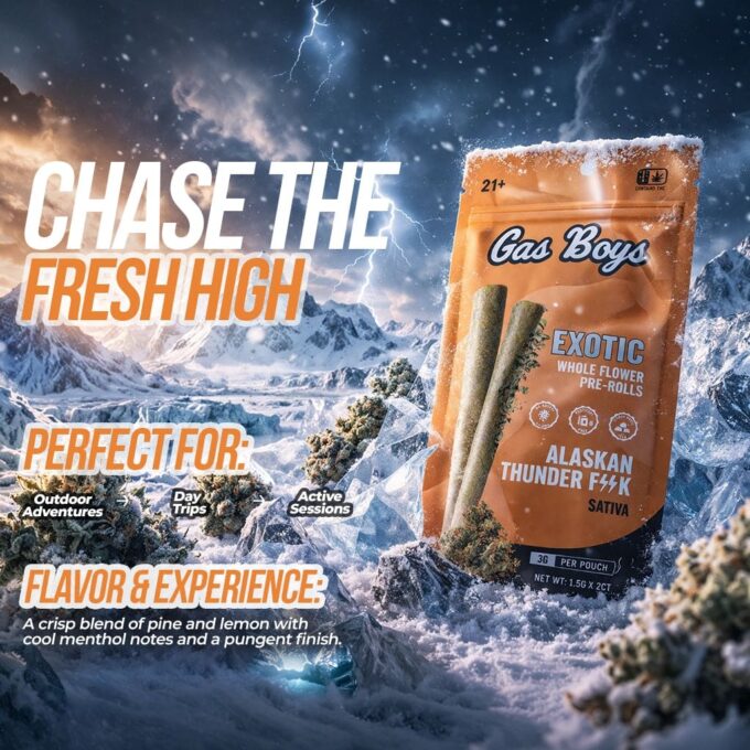 Gas Boys Alaskan Thunderfuck THCA Pre-rolls – 1.5g (2ct)