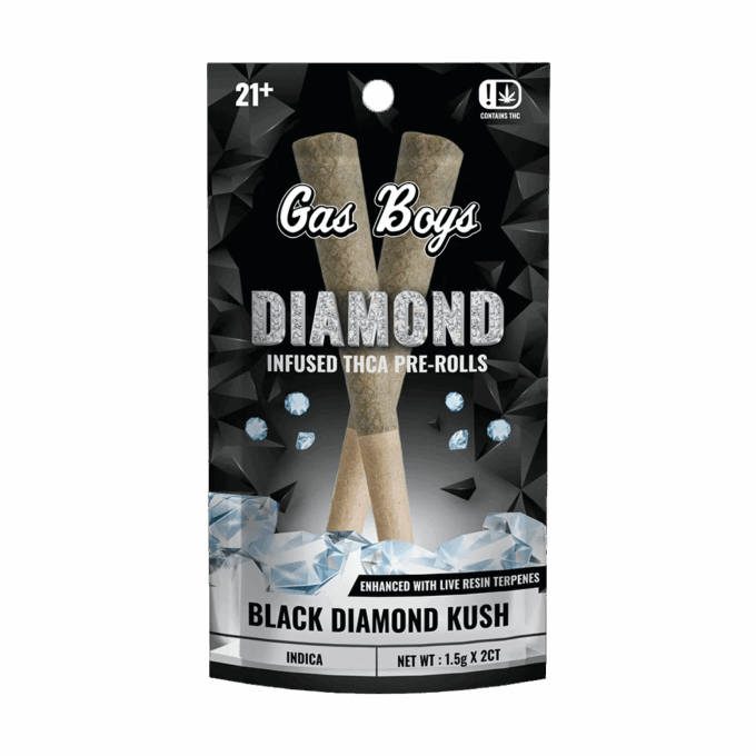 Black_Diamond_bag_1_copy Gas Boys Black Diamond Kush Diamond Infused Pre-rolls 2ct