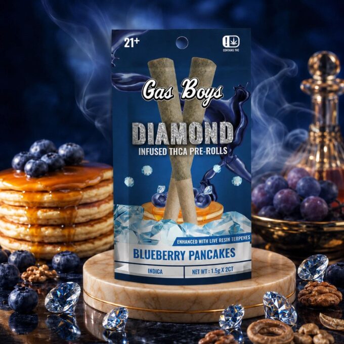 Gas Boys Blueberry Pancakes Diamond Infused Pre-Rolls 2ct