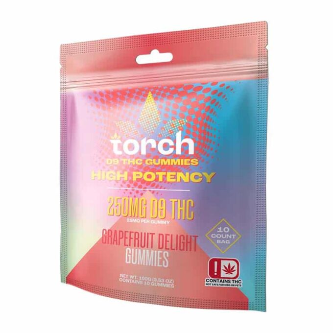 Torch-D9-250mg-High-Potency-Gummies-V2-3-4-View-Grape-Fruit-1 Torch Grapefruit Delight Delta-9 Gummies | 10-Pack 25mg