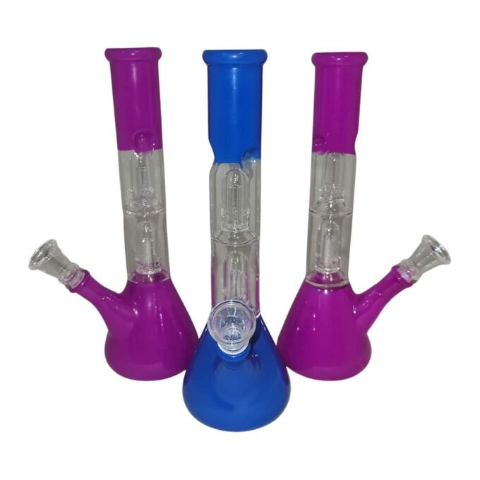 Beaker Base Water Pipe with Double Tree Perc & Ice Pinch