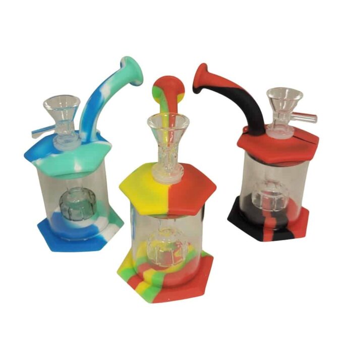 5" Silicone Water Pipe with Glass Tube